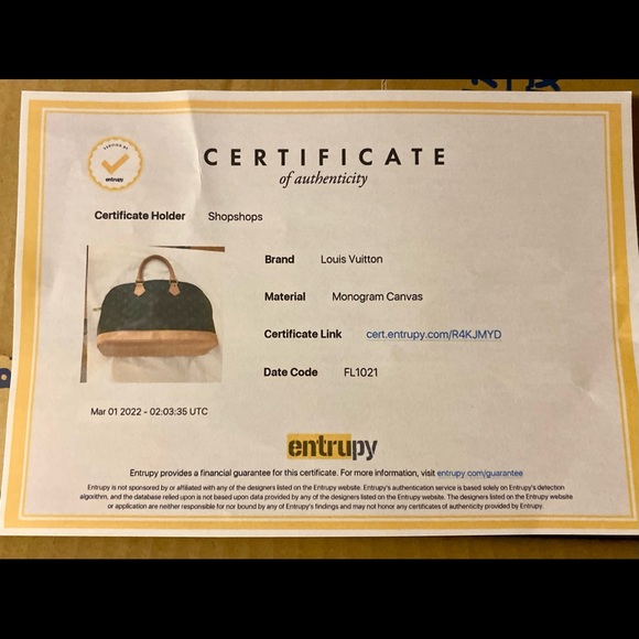 Louis Vuitton logo Alma PM authenticated by Entrupy. Excellent condition. - Picture 13 of 13